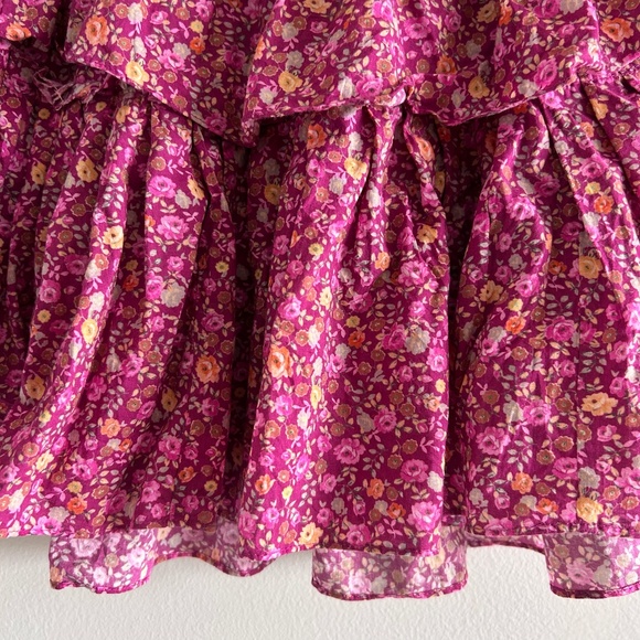 LoveShackFancy Ruffle Mini Skirt  | Cherry Wine | Size Small - Picture 10 of 14